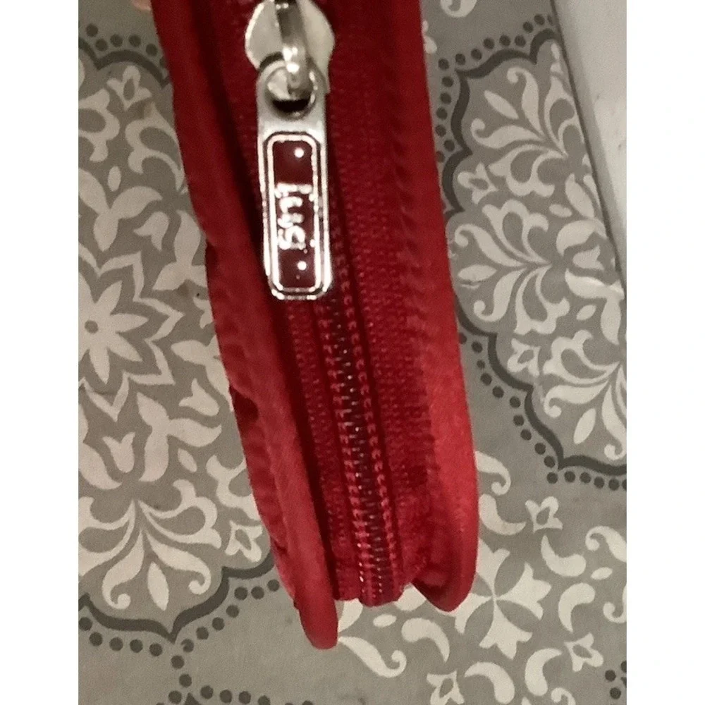 LUG Red  Tandem Quilted  Tango Zip Around Wallet Travel Passport Doc Holder